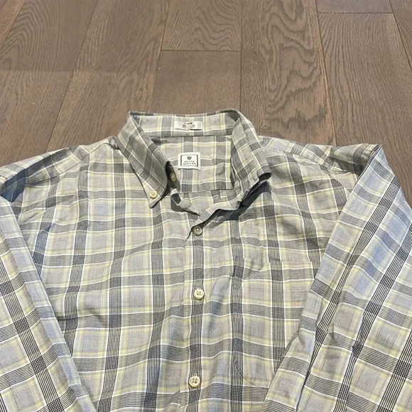 Peter Millar White/Yellow Casual Long Sleeve Cotton Button Down Shirt Size L - Picture 6 of 6